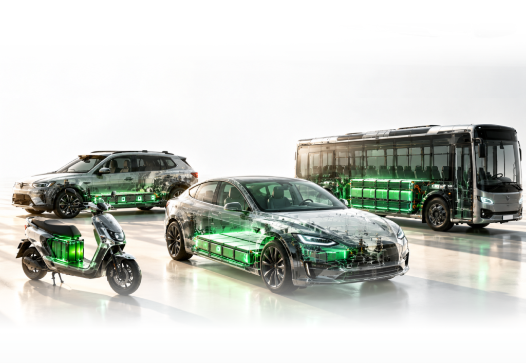 Types of lithium-ion batteries used in electric vehicles